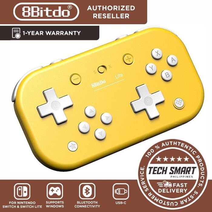 8Bitdo Lite Bluetooth Gamepad for Nintendo Switch Lite, Nintendo Switch & Windows (Category: Controllers) located in Manila. Submitted by techsmartph (Listing ID 286751123, Image 1). Description: Split DPAD for more accurate actions Wireless Bluetooth, USB-C Lag Free with responsive four face buttons Customizable turbo functionality Upgradeable firmware GUARANTEED ORIGINAL/AUTHENTIC ITEMS AUTHORIZED RESELLER WITH 1-YEAR WARRANTY Visit Tech Smart 