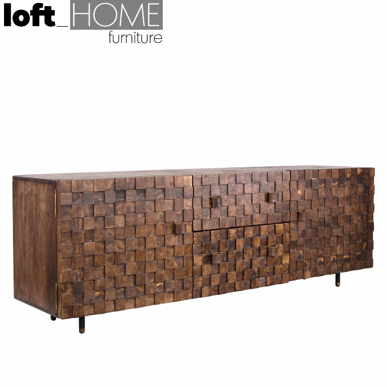 Antique Poplar Wood Console Table LEON, Furniture & Home Living