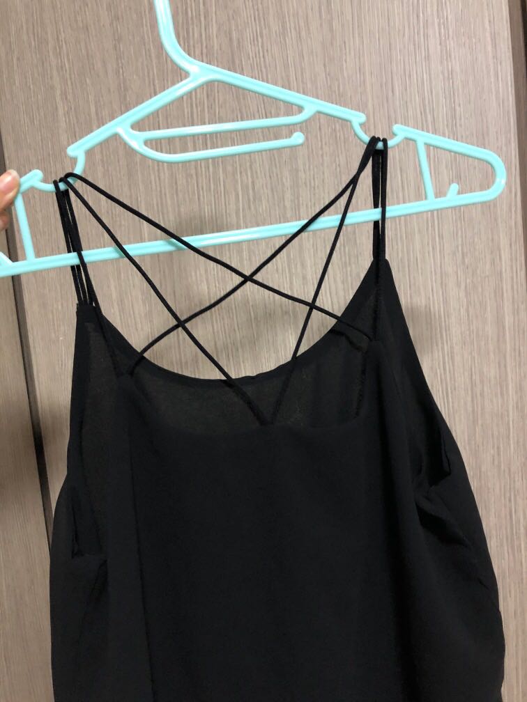 black chiffon cami top