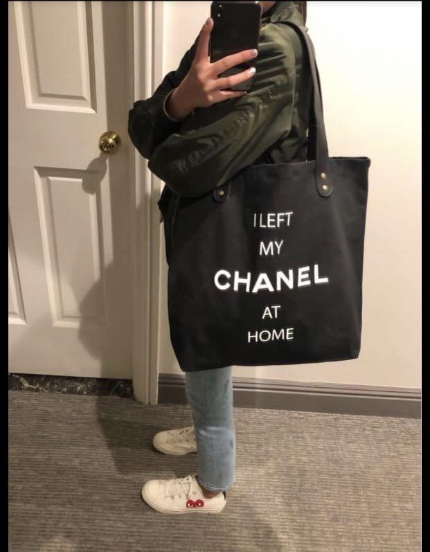 I left my chanel at home tote best sale