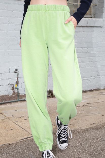 brandy melville green rosa sweatpants