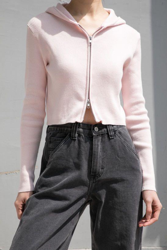 RARE Brandy Melville Pastel Pink Arden Hoodie, Women's Fashion, Tops, Other Tops on Carousell