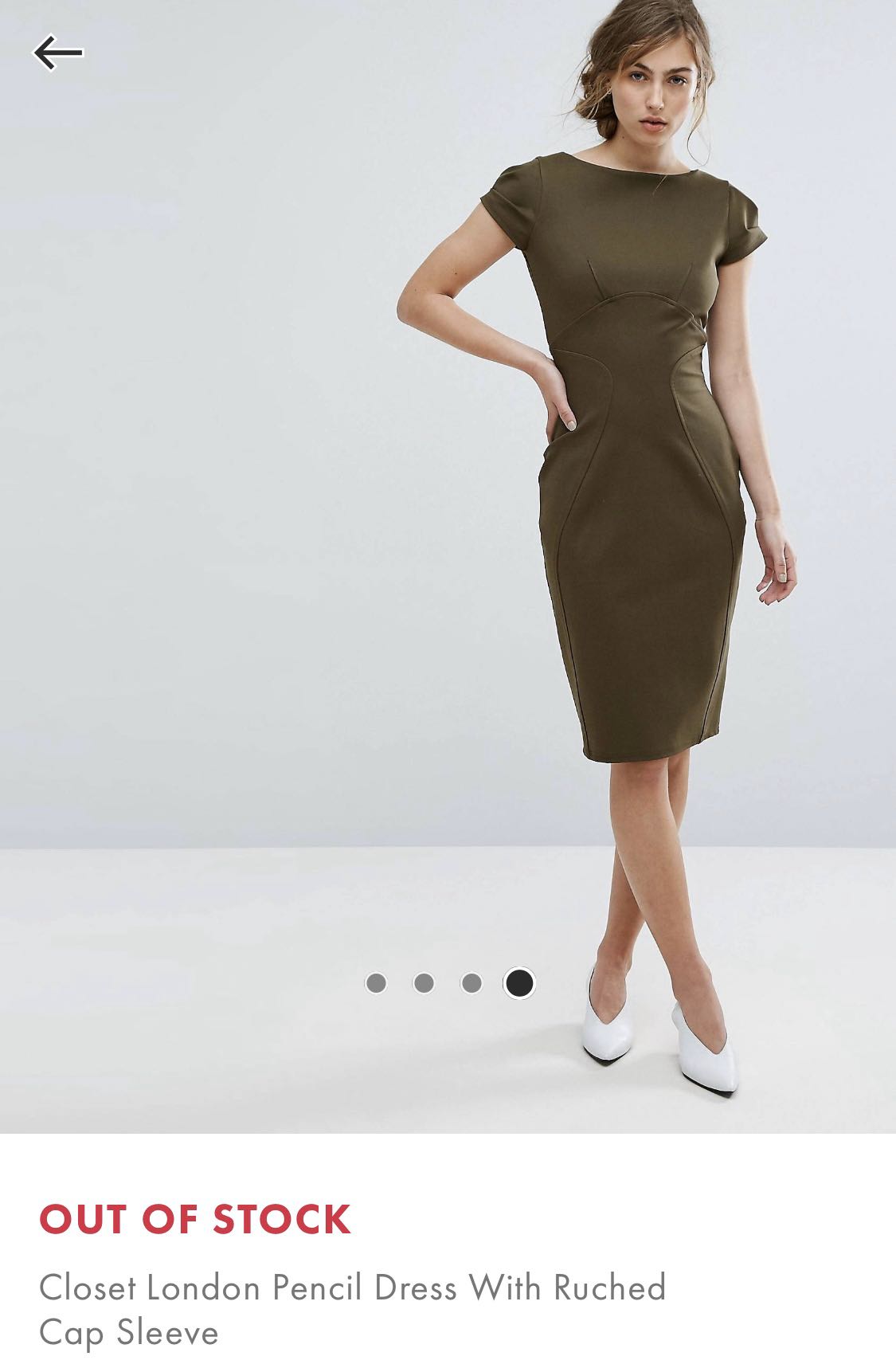 Closet pencil dress with ruched cap sleeve 2025