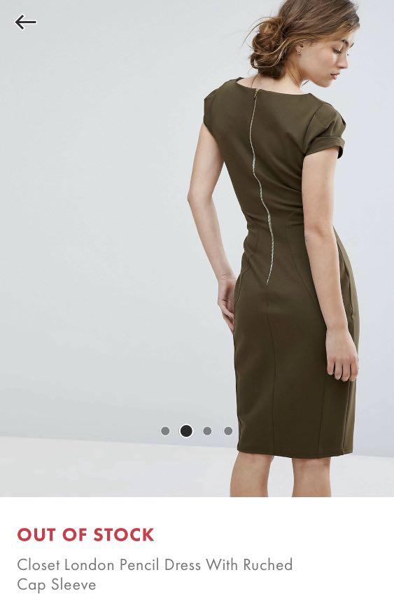 Closet pencil dress hot sale with ruched cap sleeve