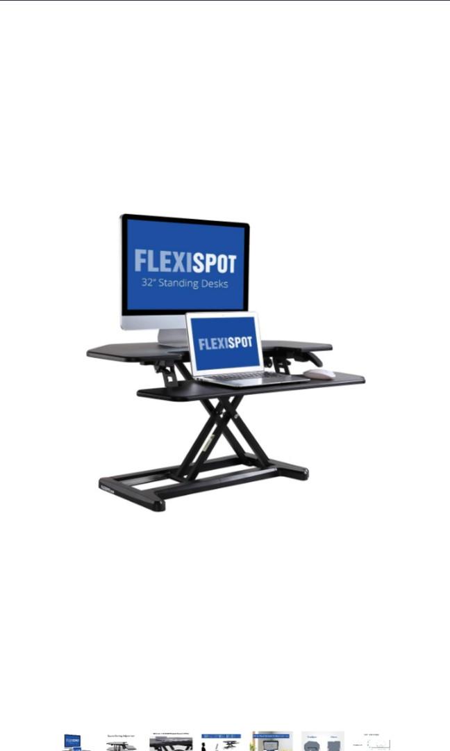 Flexispot M7c Stand Up Desk Converter 36 Cubicles Corner Standing Desk Riser With Deep Keyboard Tray For Laptop Everything Else On Carousell