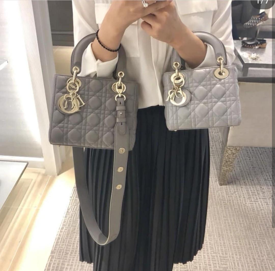 ❌Reserved❌Like New Lady Dior Small Grey Lamb With Ghw, Luxury, Bags &  Wallets On Carousell