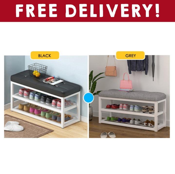 New Multi Purpose Shoe Rack Bench With Faux Leather Seat Shoe Cabinet Shoes Rack Storage Furniture Others On Carousell