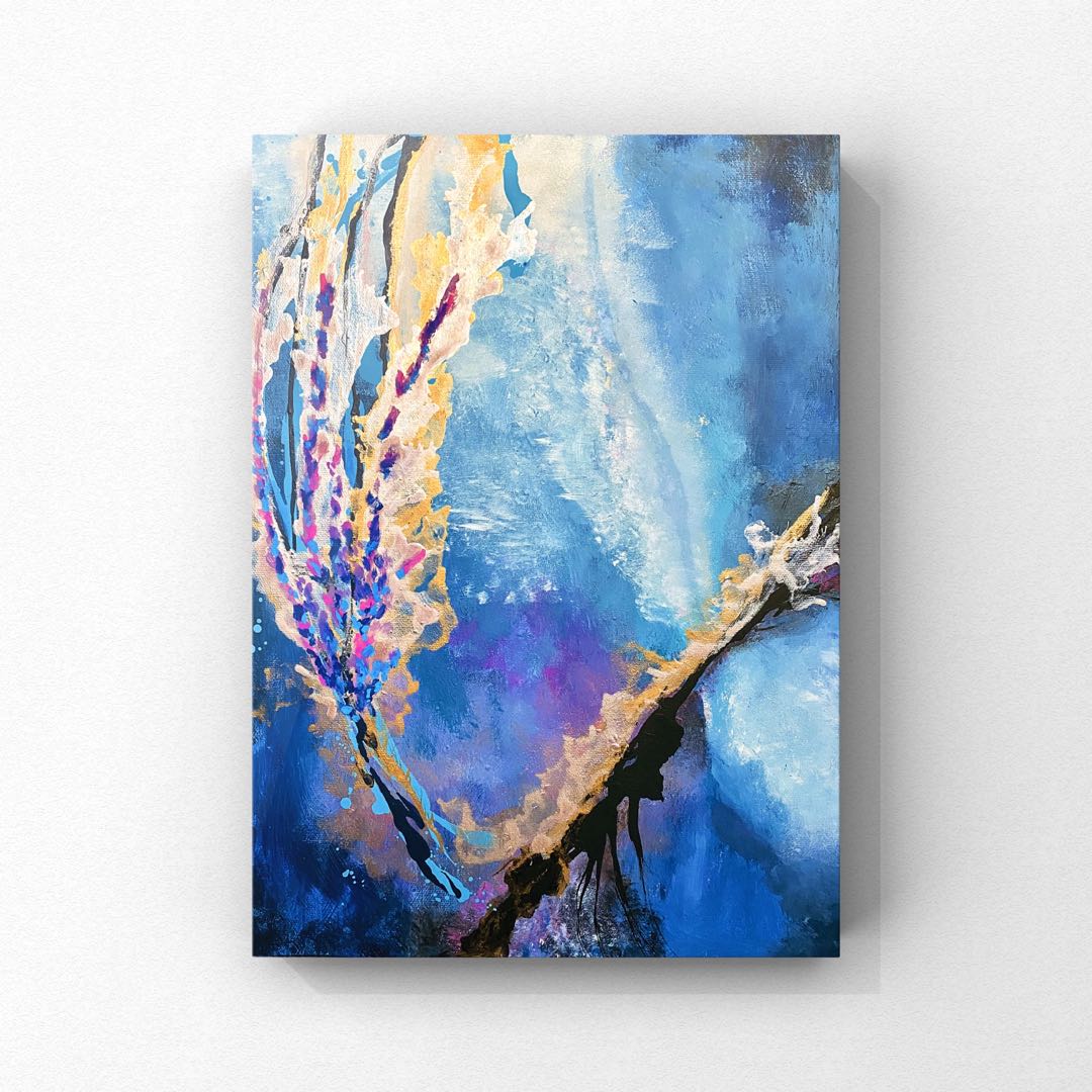 Original abstract art acrylic painting home decor made in Singapore