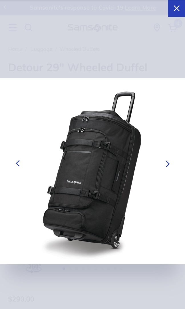 Samsonite Detour 34" Wheeled Duffel, Luxury, Bags & Wallets on Carousell