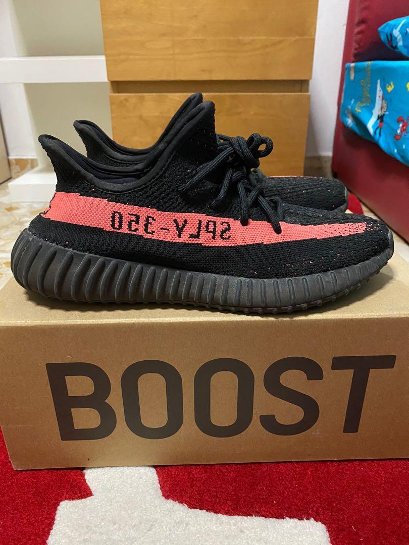 Yeezy red stripe box hot sale