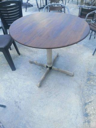 Polypropylene Material Round Table - Wooden Surface