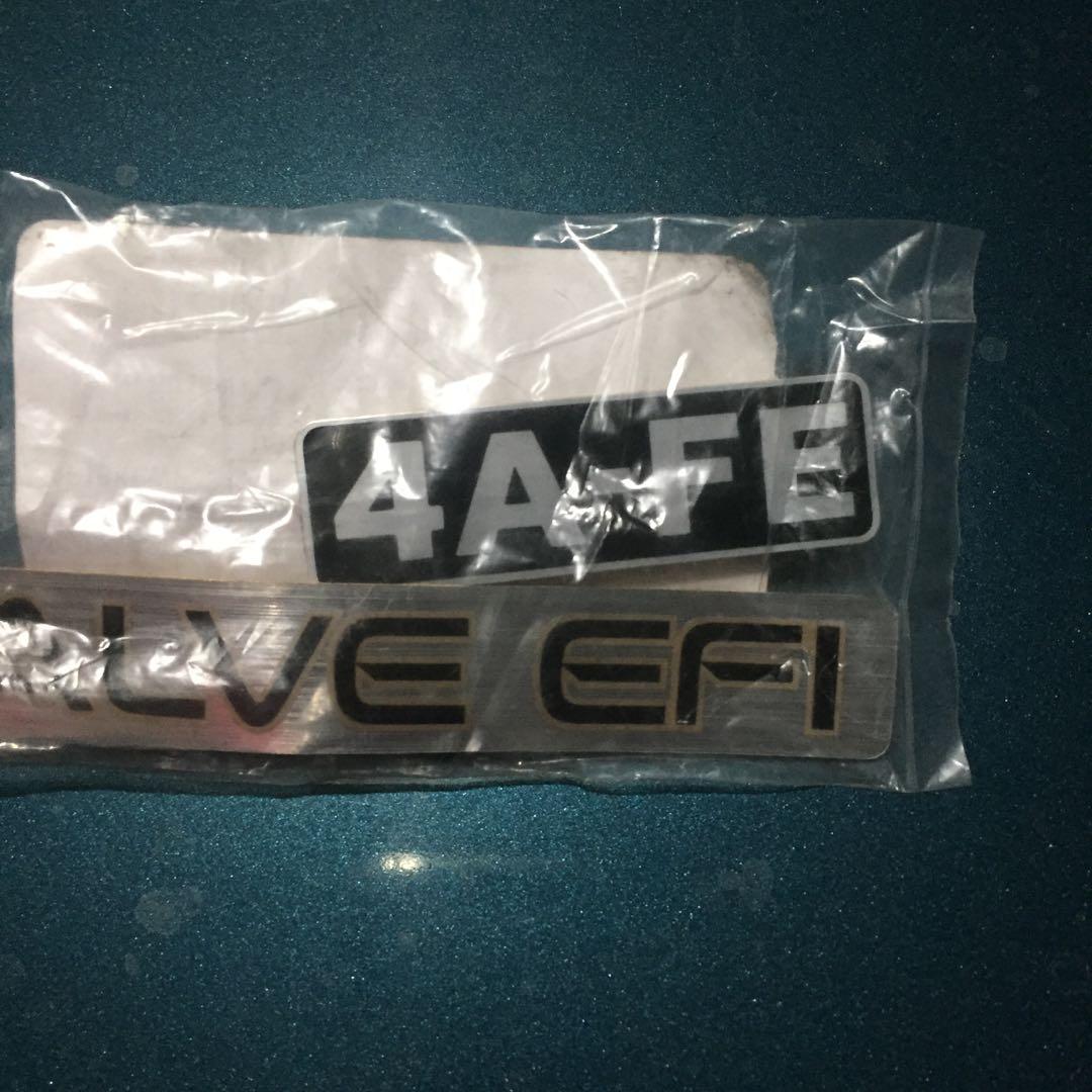 4AFE Toyota Engine Decals Orig, Car Parts & Accessories, Emblem