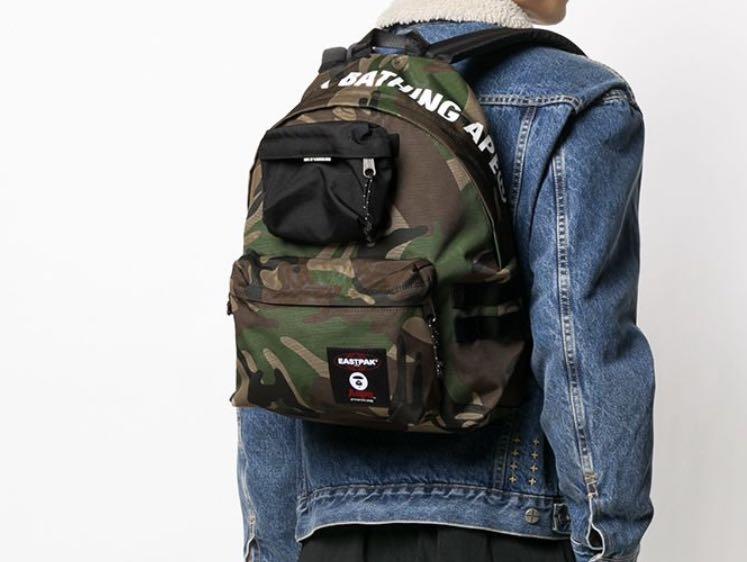 全新* AAPE X EASTPAK backpack, 名牌, 手袋及銀包 Carousell
