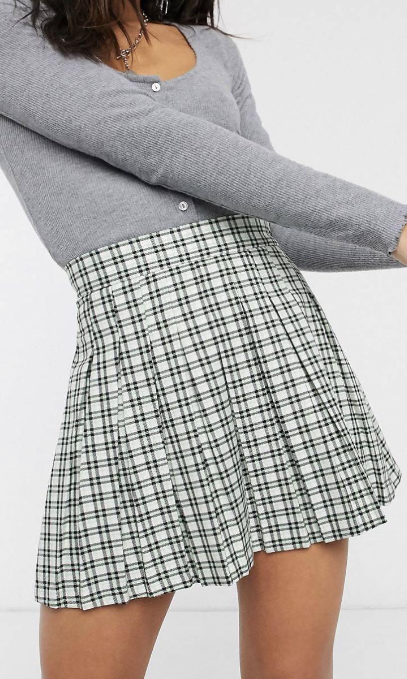 Checkered mini skirt Bershka