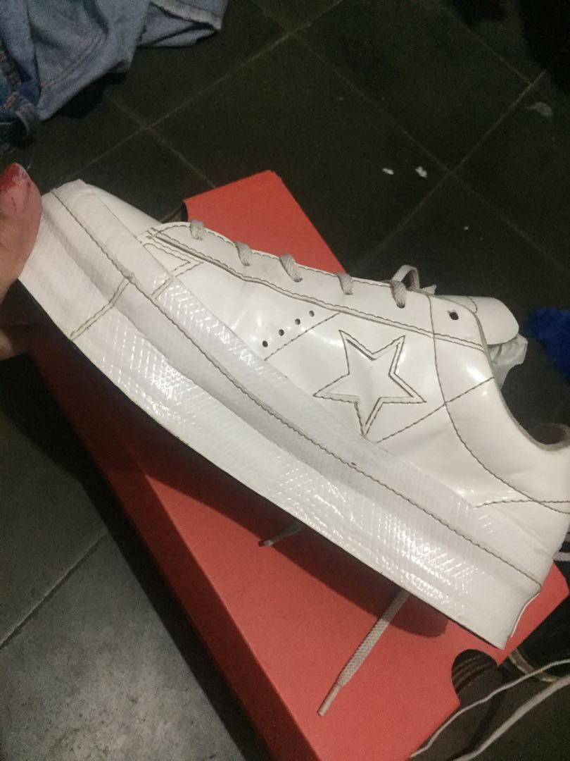 Converse one star 90s patented leather white Fesyen Wanita