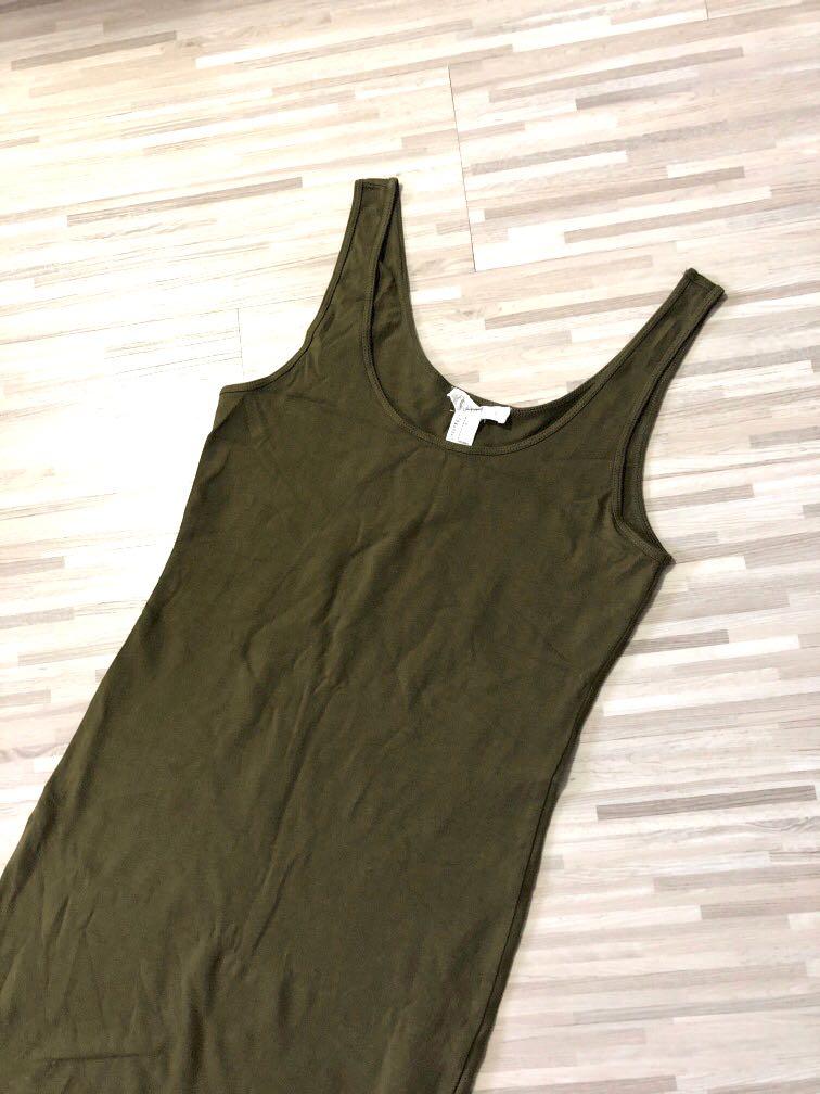 Forever 21 Olive Green Tank Dress Women S Fashion Clothes Dresses Skirts On Carousell