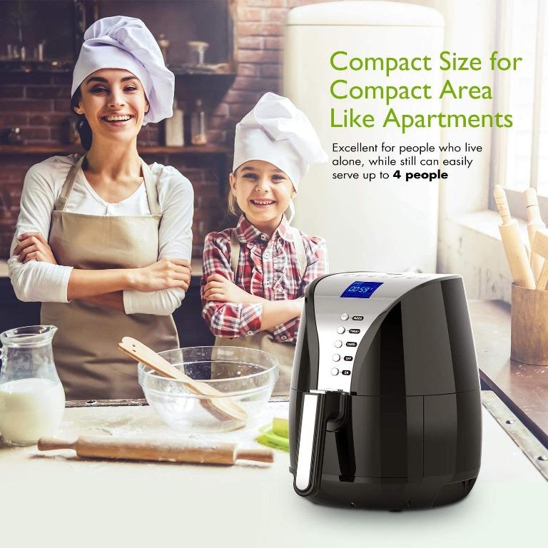 Habor Air Fryer 3.6L 1500W with Neon Blue Display Electric Hot