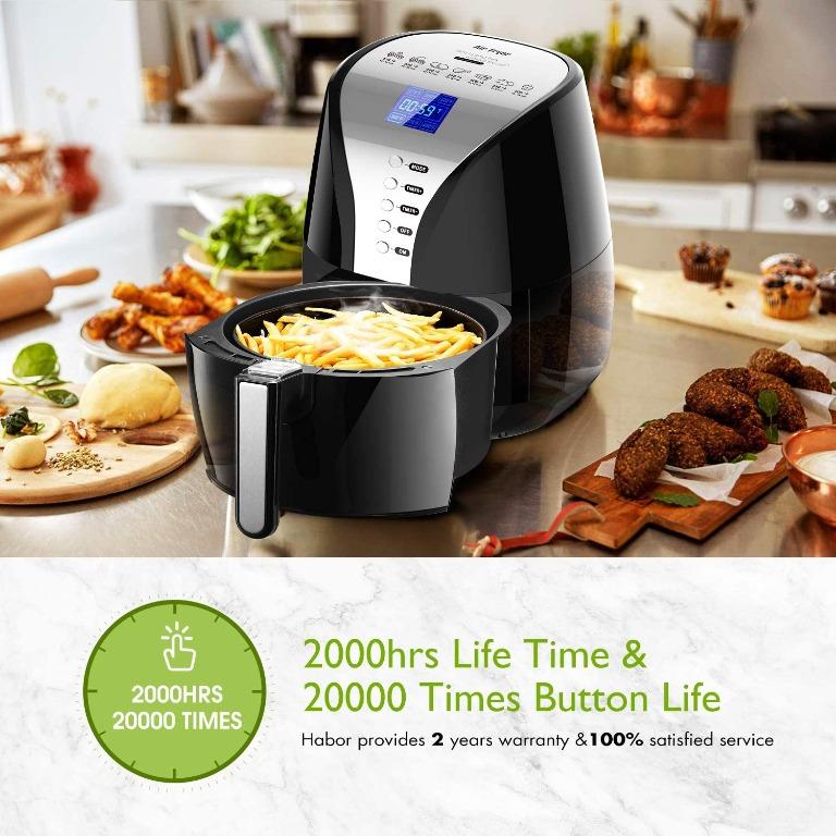 Habor Air Fryer 3.6L 1500W with Neon Blue Display Electric Hot