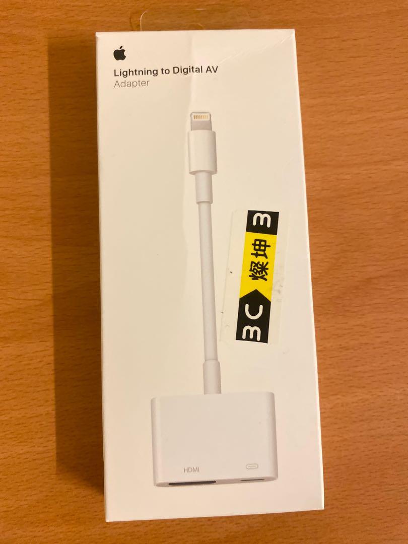 Lightning to Digital AV(Apple原廠 Lightning 數位 AV 轉接器), 手機及配件, 電子周邊配件及產品 ...