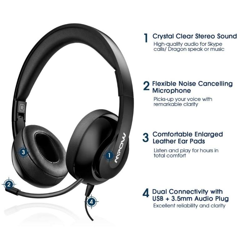 Mpow wired usb headset bh224a new arrivals