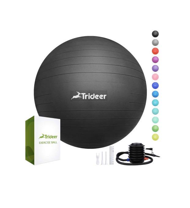 Trideer Exercise Ball 45 85cm Extra Thick Yoga Ball Chair Anti Burst Heavy Duty Stability Ball Supports 2200lbs Birthing Ball With Quick Pump Office Home Gym Sports Sports Games Equipment On