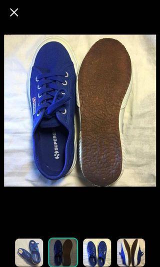 Superga 義大利國民品牌帆布鞋 寶藍 很美很亮眼的藍 特價求售 降價 