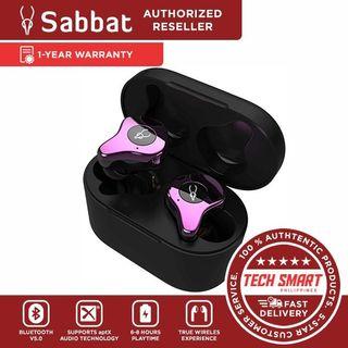 Sabbat E12 True Wireless Earbuds (Purple) TWS Bluetooth 5.0 Wireless Headphones Deep Bass Stereo HiFi Sound Noise Cancelling Sweatproof TWS Bluetooth Earbuds Built-in Mic Wireless Earphones with Qi Charging Box