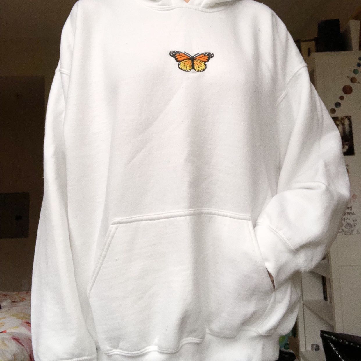 brandy melville blue butterfly hoodie