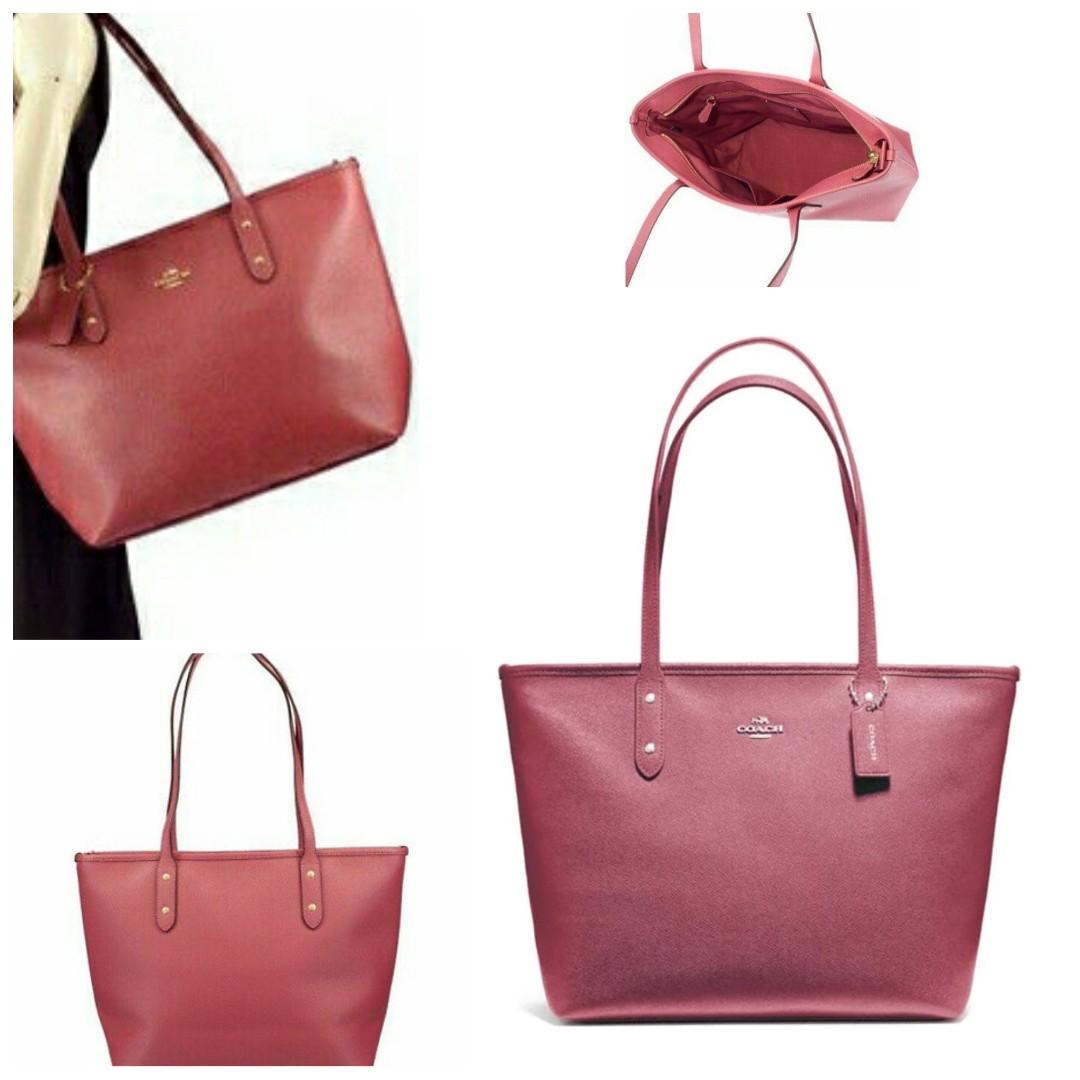 Coach city zip tote pink cheap
