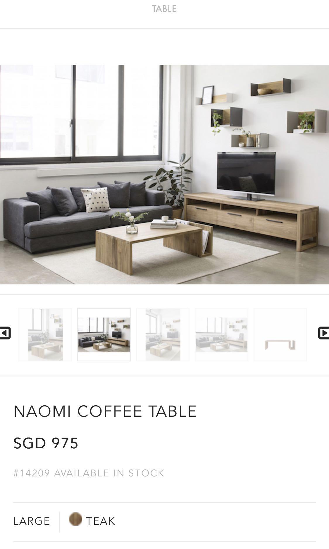 Ethnicraft Naomi Coffee Table, Furniture & Home Living, Furniture
