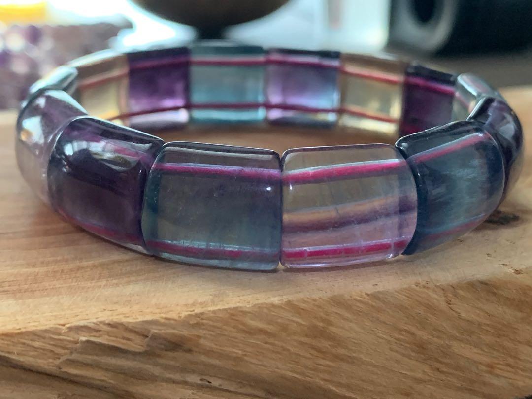 Fluorite Bangle (Category: Precious Stones) located in Singapore. Submitted by vanessachng (Listing ID 287051421, Image 2). Description: Fluorite Bangle Inner width: 47cm.