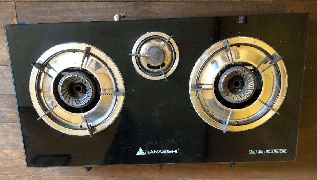 Hanabishi Ggs 300 3 Burner Gas Stove Glass Top Home Furniture Home Appliances Other Kitchen Appliances On Carousell