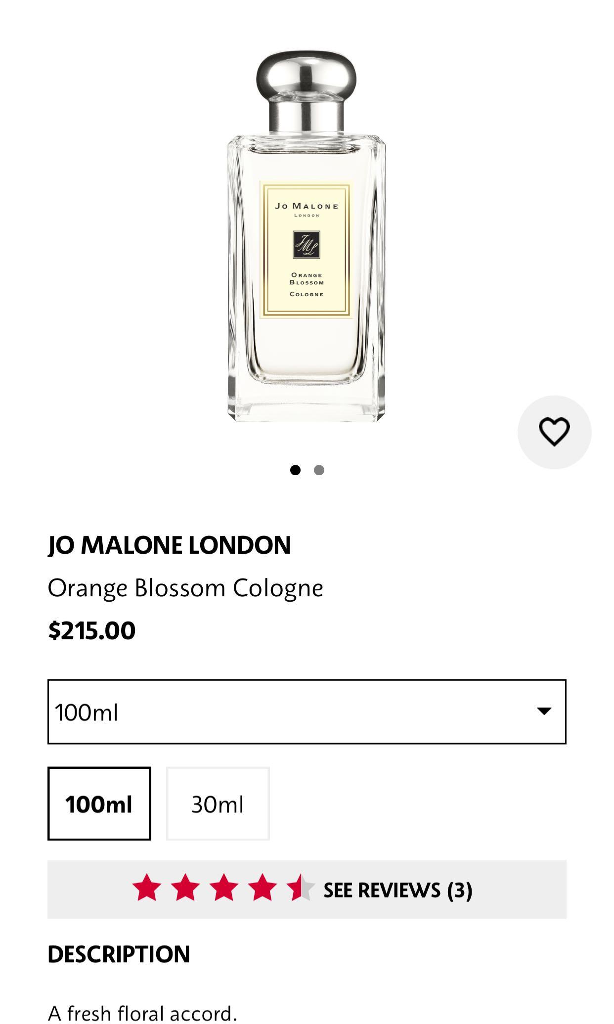 Jo Malone Orange Blossom (Limited Edition Bottle), Beauty & Personal