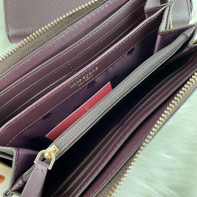 Kate Spade Jackson Large Continental Wallet in Chocolate Cherry
