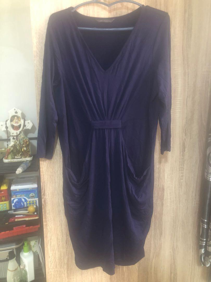 m&s purple dress