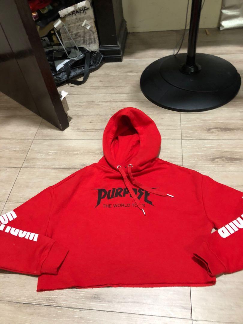 Purpose world tour crop hoodie (Category: Coats, Jackets and Outerwear) located in Cainta. Submitted by GoodFinds_PH (Listing ID 287058002, Image 1). Description: Overrun H&M purpose hoodie Xs Used only twice Rfs too small.