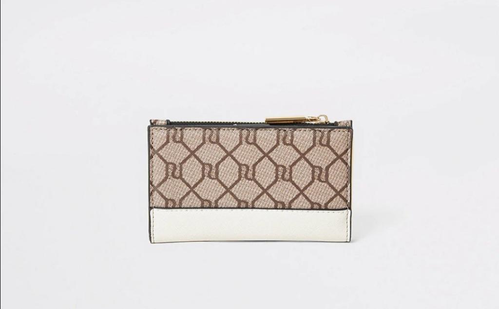 River Island Purse Mini Monogram Fold Out Wallet