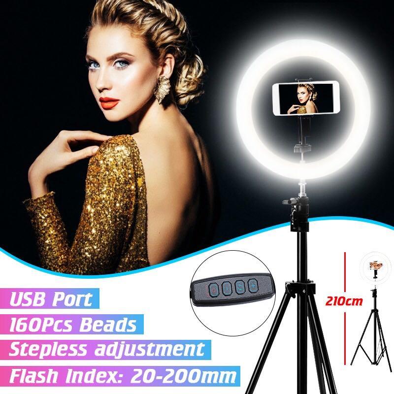 New 26cm Selfie Ring Light With 210cm Tripod Stand Health Beauty Makeup On Carousell