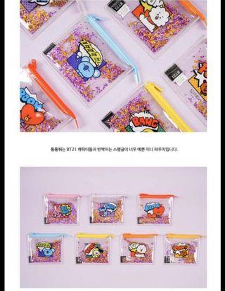 BT21 KOYA Spangle Glitter Pouch