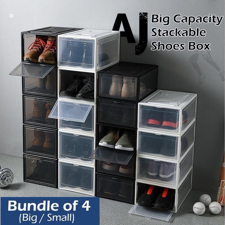 Big Capacity AJ Stackable Shoe Box Rack 