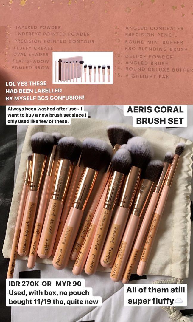 Aeris Beaute Coral Brush Set of 15, Kesehatan & Kecantikan ...