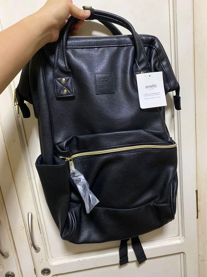 Anello black cheap leather backpack