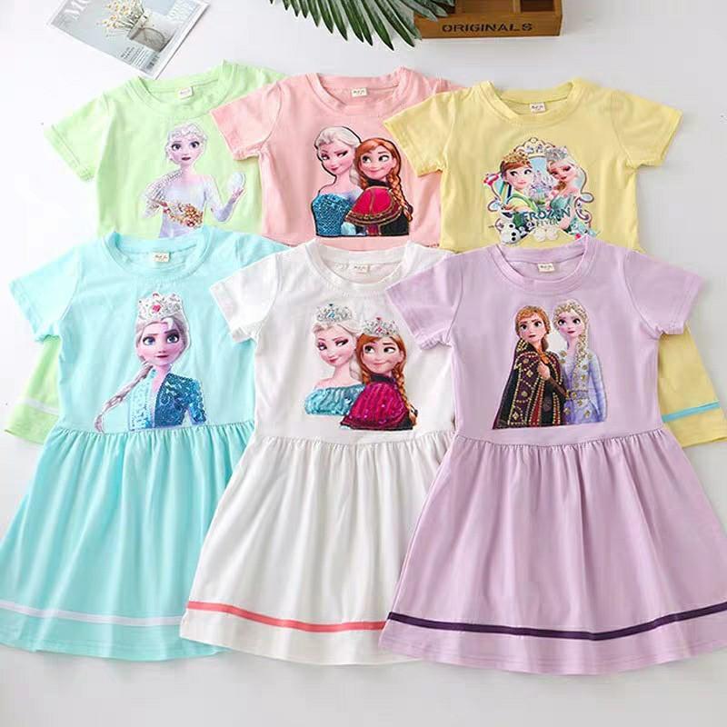 Frozen Elsa Anna Dress Babies Kids Girls Apparel 4 To 7