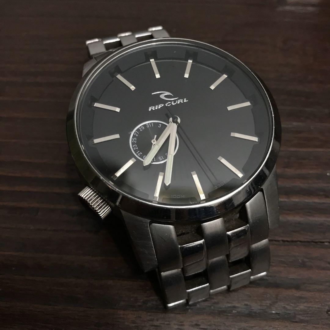 Jam tangan analog ripcurl detroit stainless steel black A2227