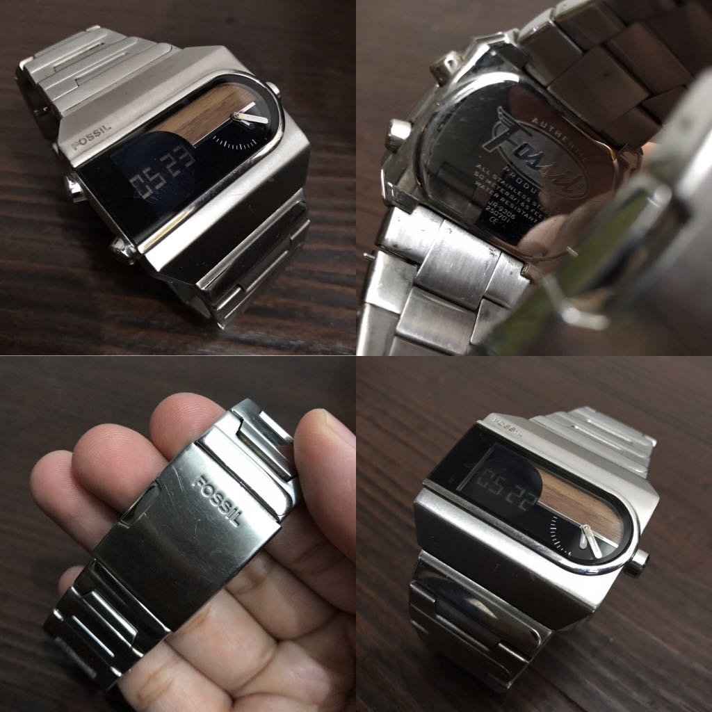Jam tangan langka analog digital rare fossil authentic JR9306, Fesyen