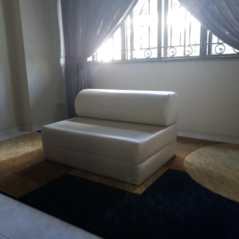 White Leather Single Sofa Bed Matttroy