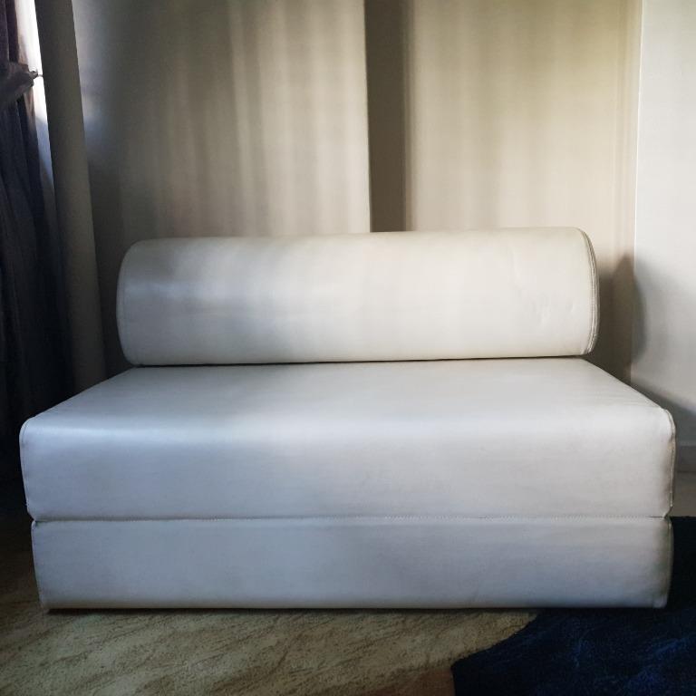 White Leather Single Sofa Bed Matttroy