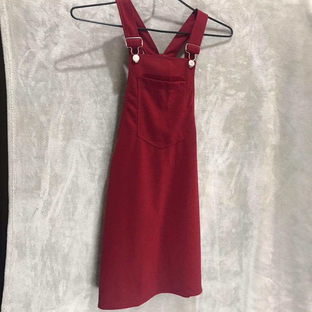 maroon jumper dress
