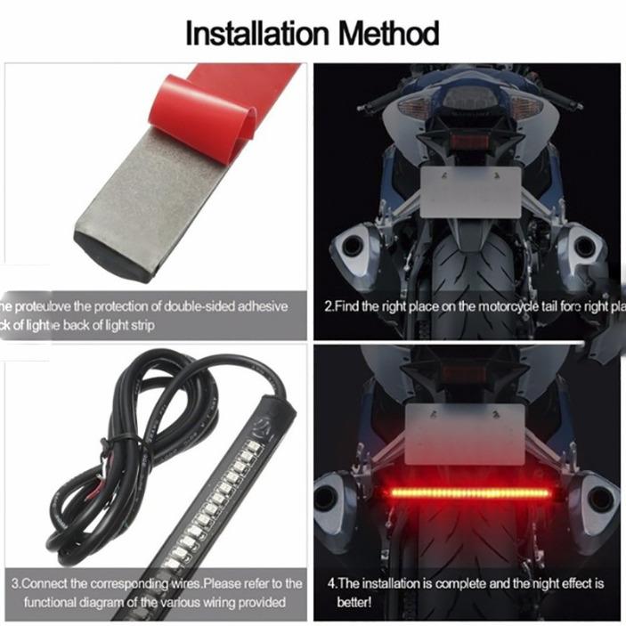 Rear Led Strip Light Electric Bicycle Scooter Bike Ebike Escooter