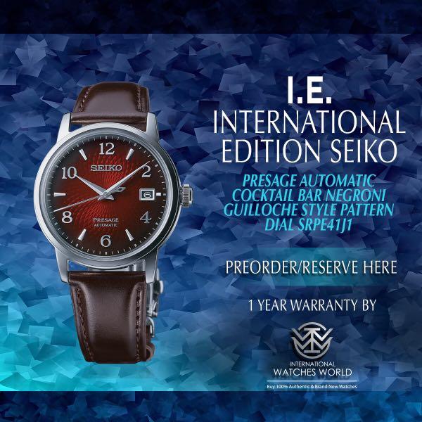 SEIKO INTERNATIONAL EDITION PRESAGE AUTOMATIC  COCKTAIL TIME NEGRONI  SRPE41J1 RED, Mobile Phones & Gadgets, Wearables & Smart Watches on  Carousell